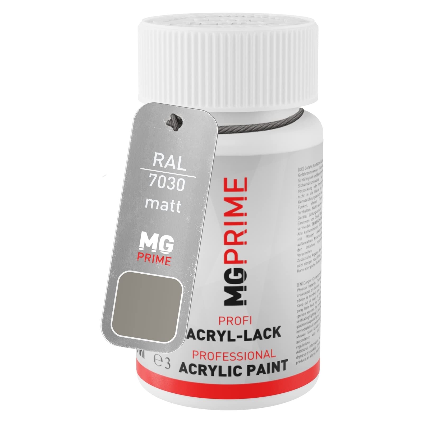 MG PRIME Lackstift RAL 7030 Steingrau Matt – 50 Ml, Schnelltrocknend, Für Karosserie & Hobby