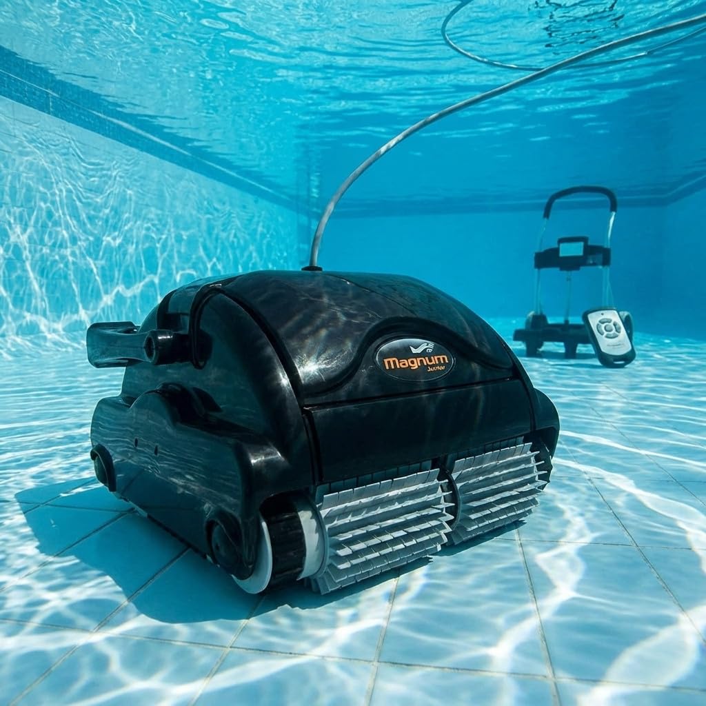 Suinga Robot limpiafondos electrico Magnun Junior para piscinas hasta 15 metros | Limpieza automatica eficaz | Compacto y facil de usar