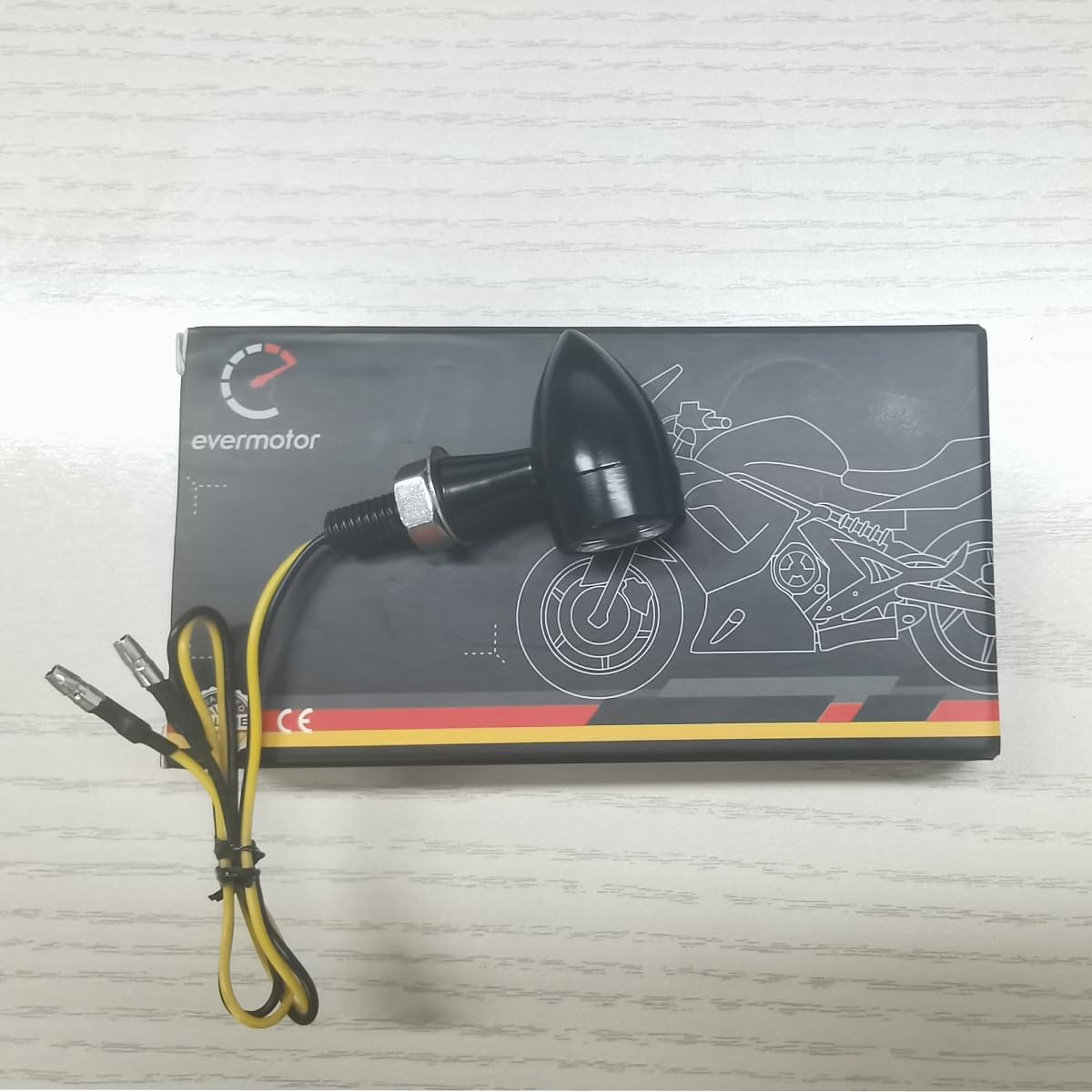 evermotor Universel 12v 2PCS E24 Mini Moto LED Clignotants,Indicateurs Bullet Alliage De Zinc Moulage Ip67 Étanche E Test | Lot de 2 coques étanches universelles en forme de balle en alliage de zinc pour Harley