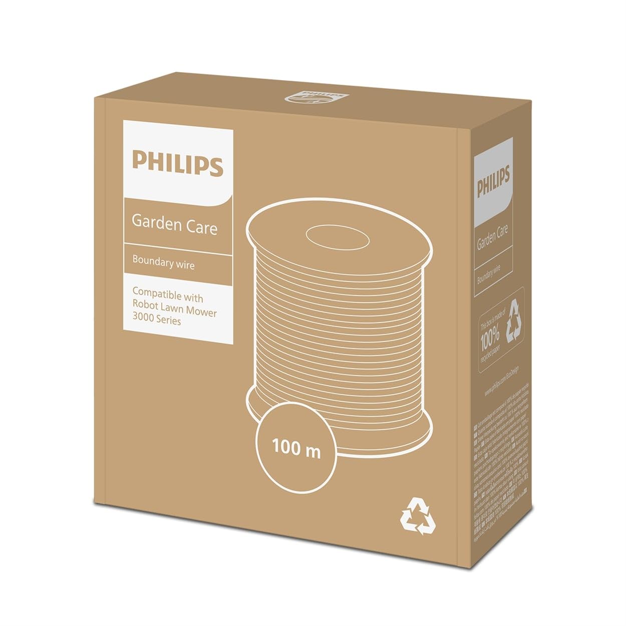 Accesorio para Robot cortacésped Philips con tecnología GardenCare – Cable delimitador de 100 m, Compatible con la Serie 3000, Resistente y de Larga duración (RSL0010/01)