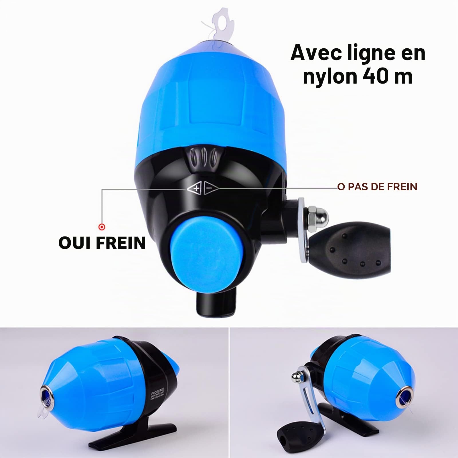 Joyeee Ensemble moulinet Spincast et canne à pêche pour enfants, boîte de matériel de pêche, équipement de pêche pour enfants, accessoires de leurres de moulinet, design sans nœuds, poignée de