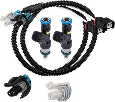 AULINKOEM Parts2PCS Fuel Injector Harness Set 0280158197 Fit for Polaris Ranger 800 2011-2017,Ranger Crew 800 2010-2014,Ranger XP 800 2012-2013,RZR 800 2011-2013,1204318 1204319