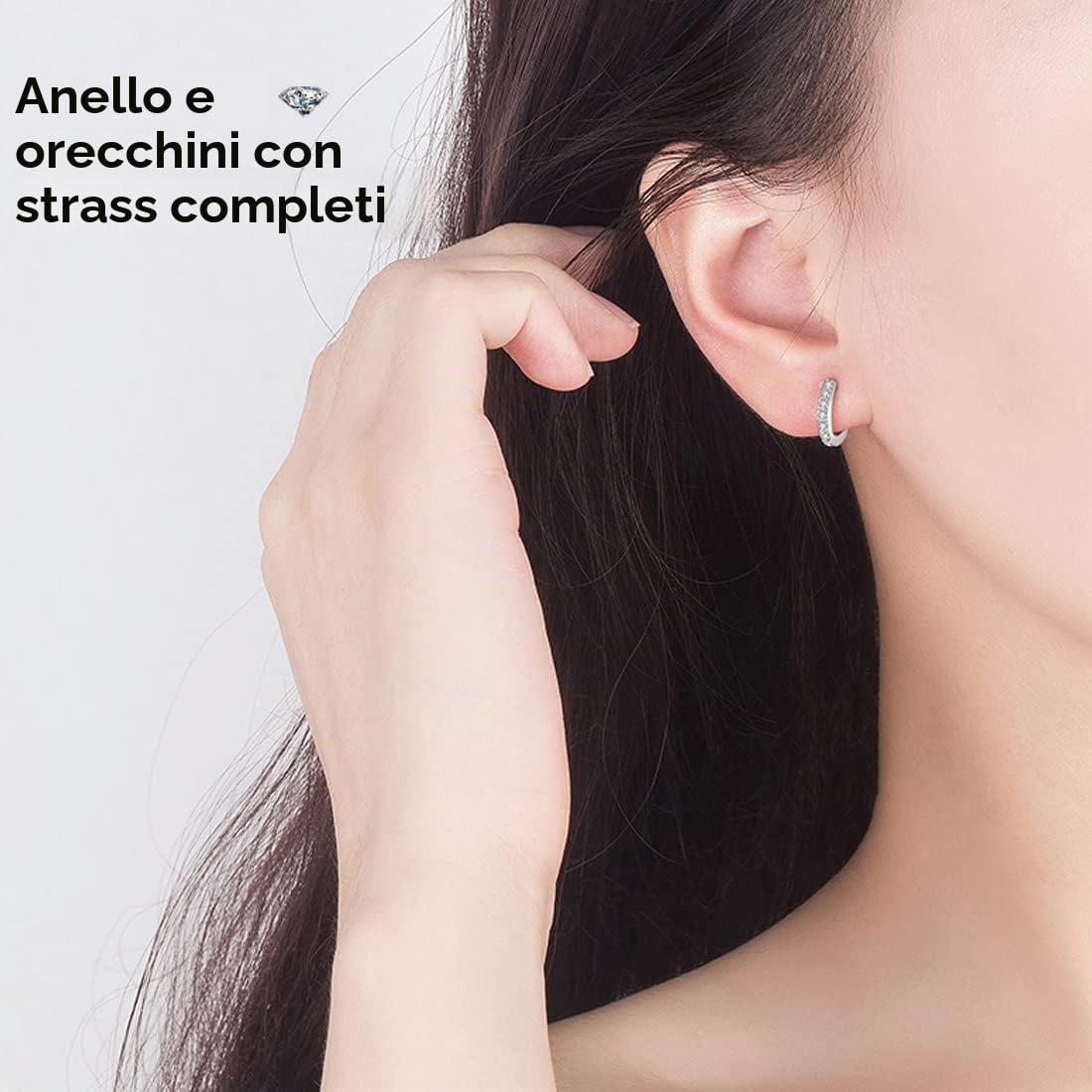 Orecchini a cerchio in argento da donna, 3 paia di orecchini a cerchio, ipoallergenici, piccoli orecchini a cerchio 10 mm