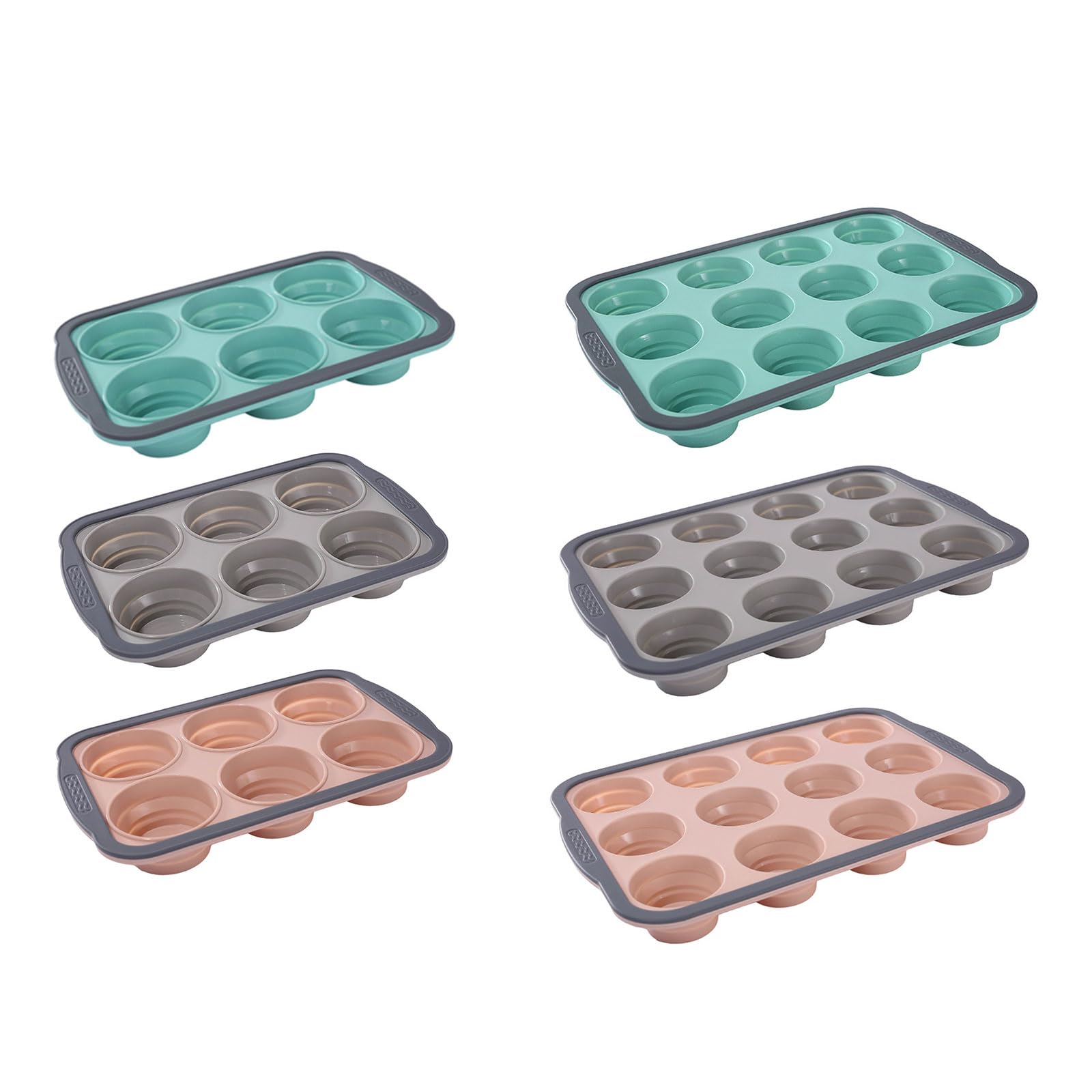 Generisch Molde de silicona resistente al calor con marco de metal, molde para tartas en miniatura, distribución uniforme del calor, molde para magdalenas, moldes de silicona
