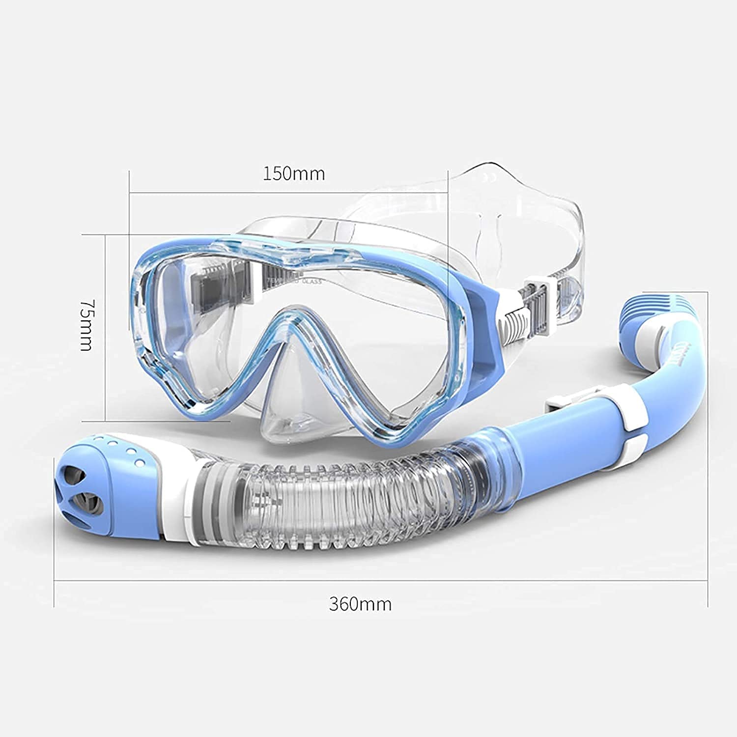 maska do nurkowania Maski do nurkowania Podwodna maska do snorkelingu i fajka Okulary przeciwmgielne Nurkowanie Pływanie Łatwy zestaw rurek oddechowych dla dzieci Dzieci (kolor: zestaw błękitny)