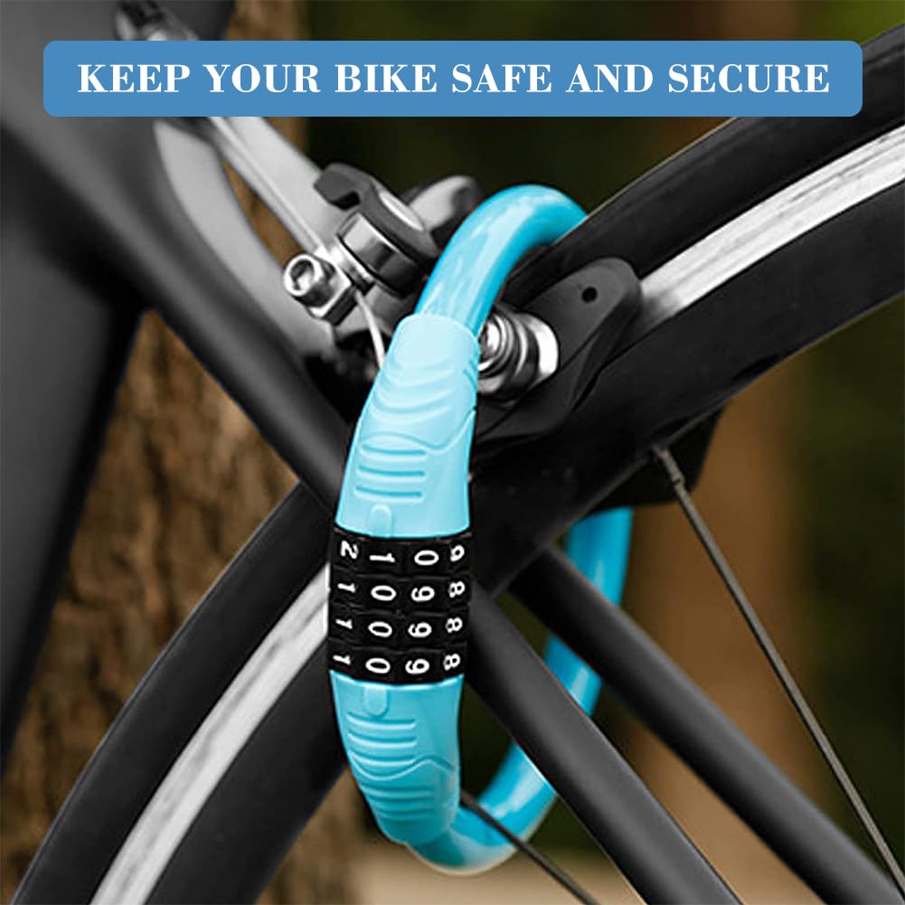 Lucchetto Bici A Combinazione 4 Cifre Con Cavo Acciaio - Antifurto Per Biciclette, Moto, Cancelli - Foto 9