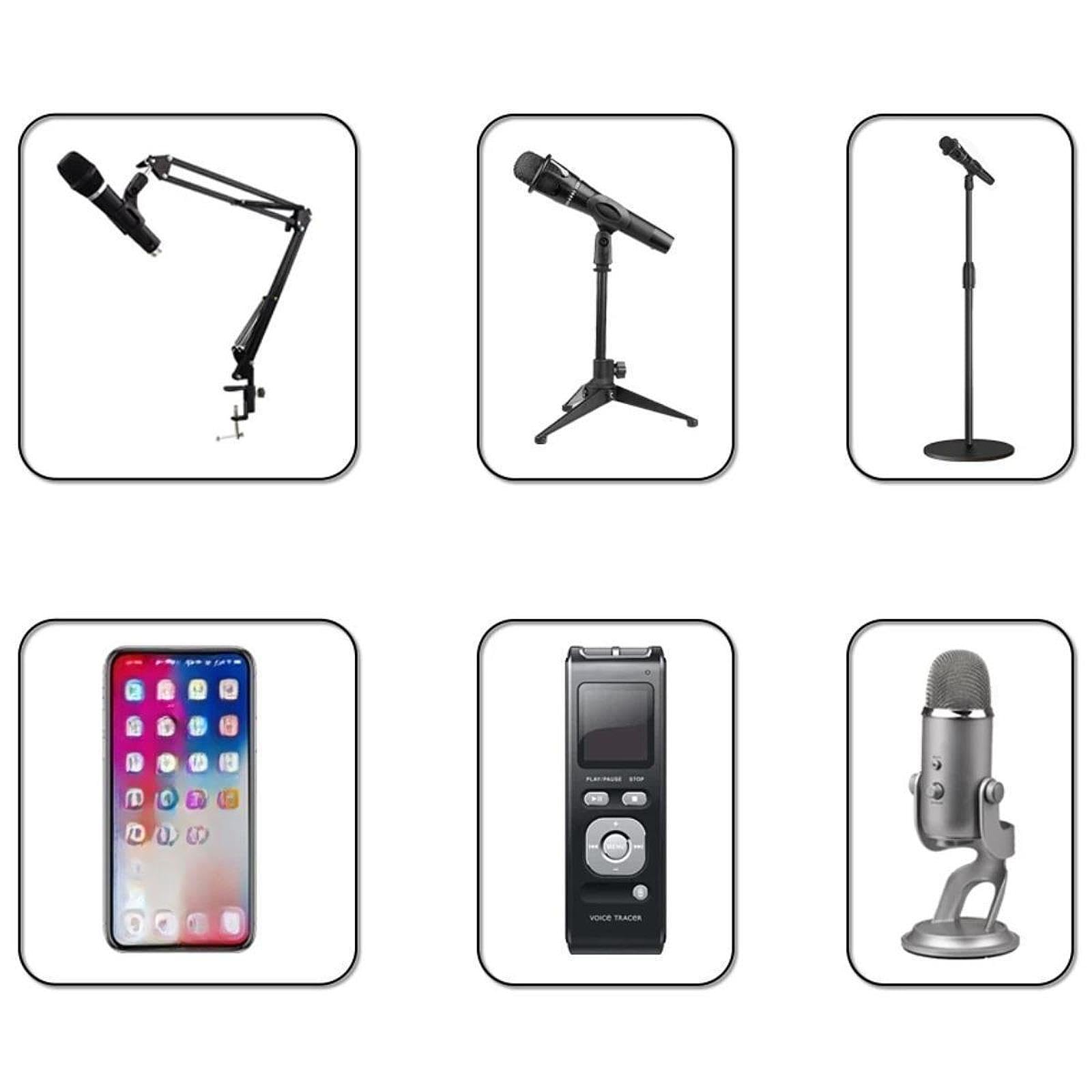 Portable Vocal Booth Microfono Scudo Assorbente Acustico Spugna Pieghevole Perfetta per Registrazione Voce Studio Aule, S