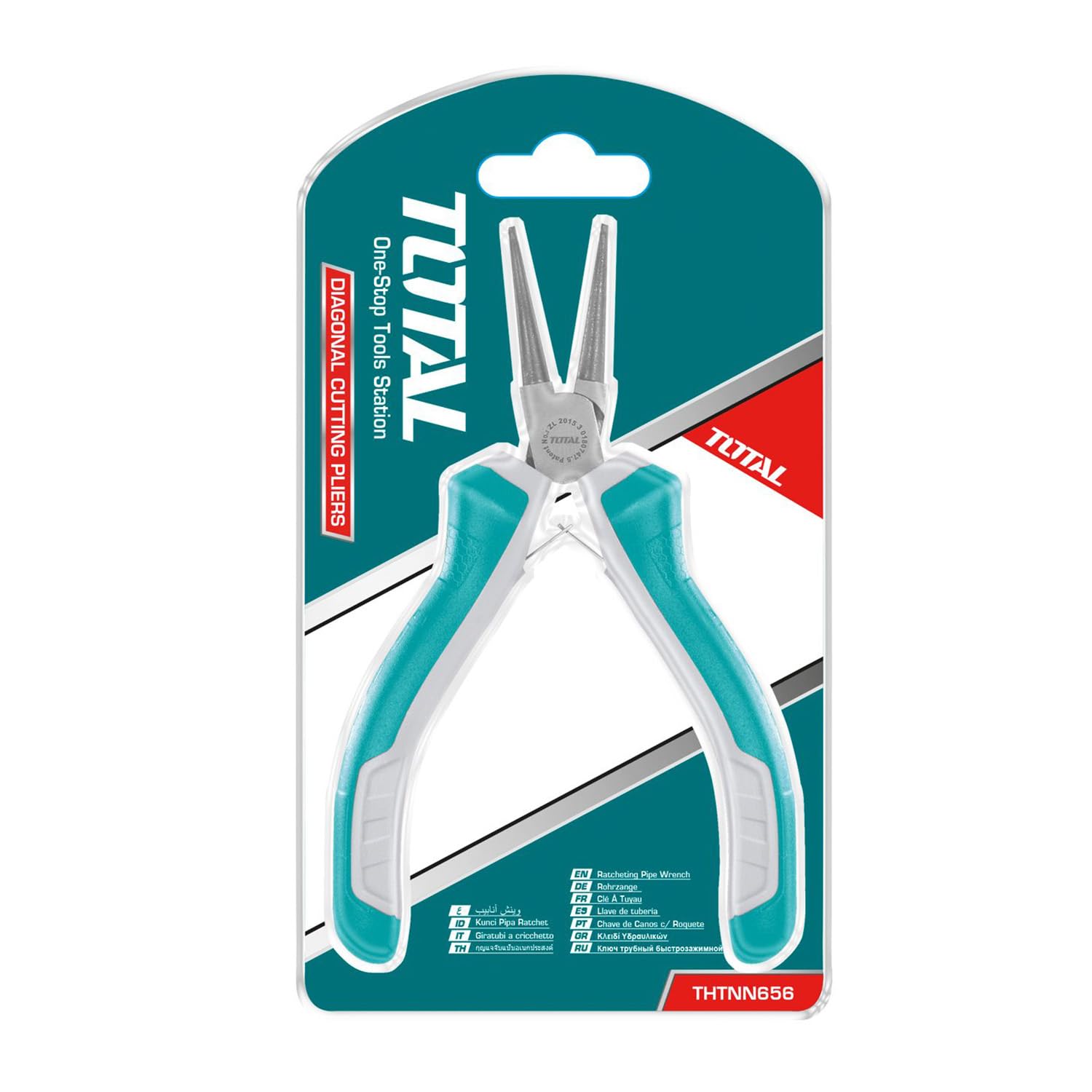 TOTAL - Mini pinze a becchi tondi | 115 mm | Ideale per gioielli | Compatto e versatile | Massima precisione | Realizzato in cromo vanadio | Manico bimateriale