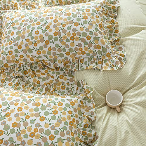Otob 100% Cotton Floral Bedding Sets For Girls Teen Woman Adults Soft Reversible Kids Children 3 Piece Duvet Cover With Zipper Ties (Cartoon Flower, King Size) #TOP3