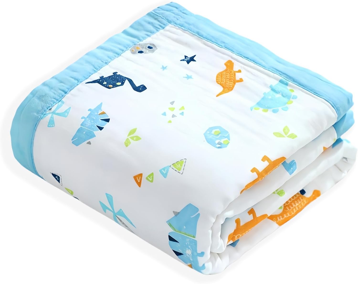 Muslin Quilt Baby Blankets 43 * 43in, Neutral Toddler Cooton Swaddle Blanket, Soft Receiving Blankets for Unisex Baby Girl Boy,Cobijas para Bebe, Newborn Nuilt Crib