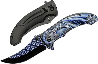 Blue Dragonscale Stainless Steel Blade Abs Handle 4.5 inch Edc Folding Knife