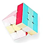 INTEGEAR Full Size 56mm Magic Speed Cube Pastel Colors with Stand Stickerless 3x3 Easy Turning and Smooth Play Durable Puzzle Cube Toy for Kids and Adults