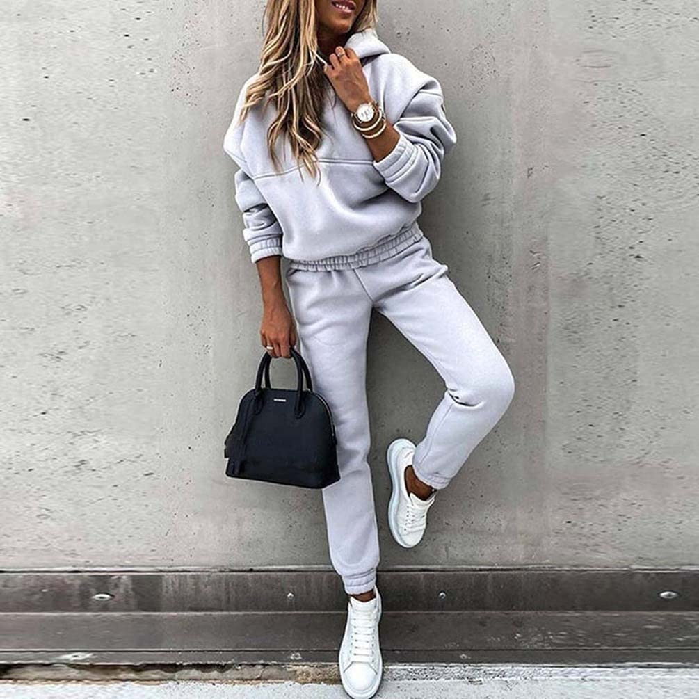Set da Donna con Cappuccio, Gilet, Pantaloni Sportivi, Tuta da Jogging, Abbigliamento Sportivo con Cappuccio, Tuta Sportiva for Il Tempo Libero, Tuta Sportiva