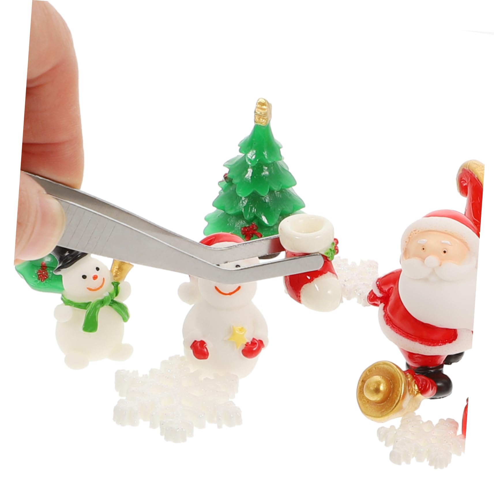 27pezzi Mini Decorazioni Natalizie in Resina Ornamenti Natalizi Forma Di Cartone Animato Micro Paesaggi Natalizi Pinzette Adatte Per Artigianato Natalizio Fai Da Te