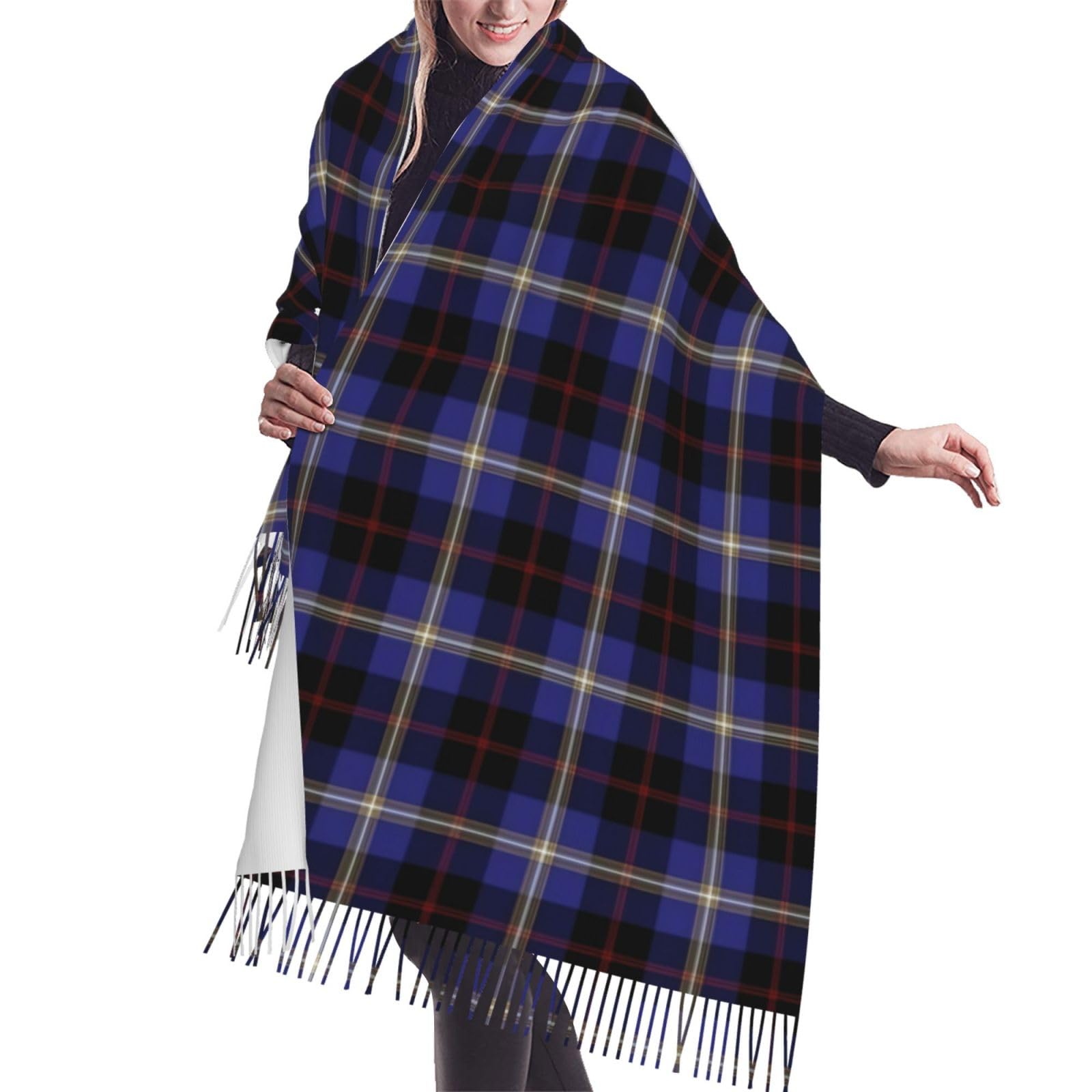 IUBBKI Clan Hill Tartan Cashmere Fringe Scarf Autumn And Winter Silk Scarves Are The Most Soft And Comfortable.