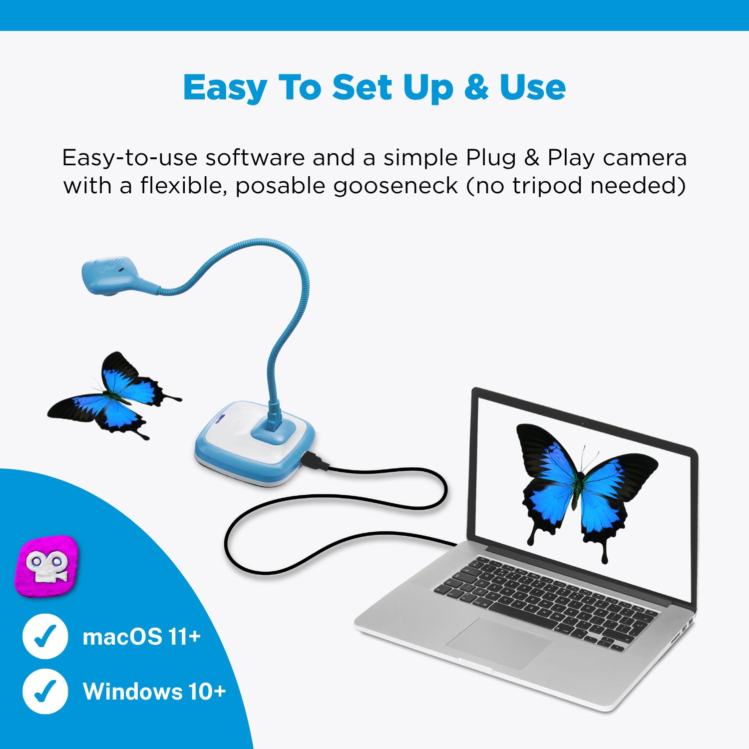 HUE Animation Studio Pro : Kit Stop Motion pour Windows/macOS (Noir) | Enfants (7+), Caméra Full HD 1080p adaptée à l'animation, microphone/LEDs intégrés, logiciel, livre, ressources en ligne
