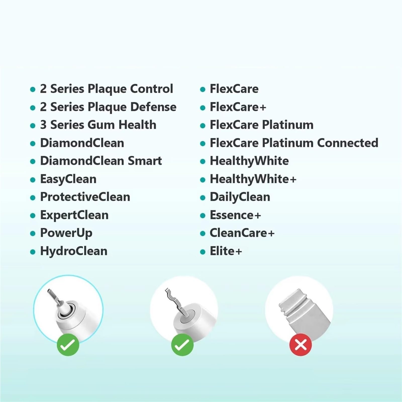 Testine di ricambio, compatibile con Philips, 1100 2100 | 4100 4300 5100 5300 6100 6500, HX6011 HX6013 HX6014 HX6016 HX6017, 4-12 pz(12pcs)