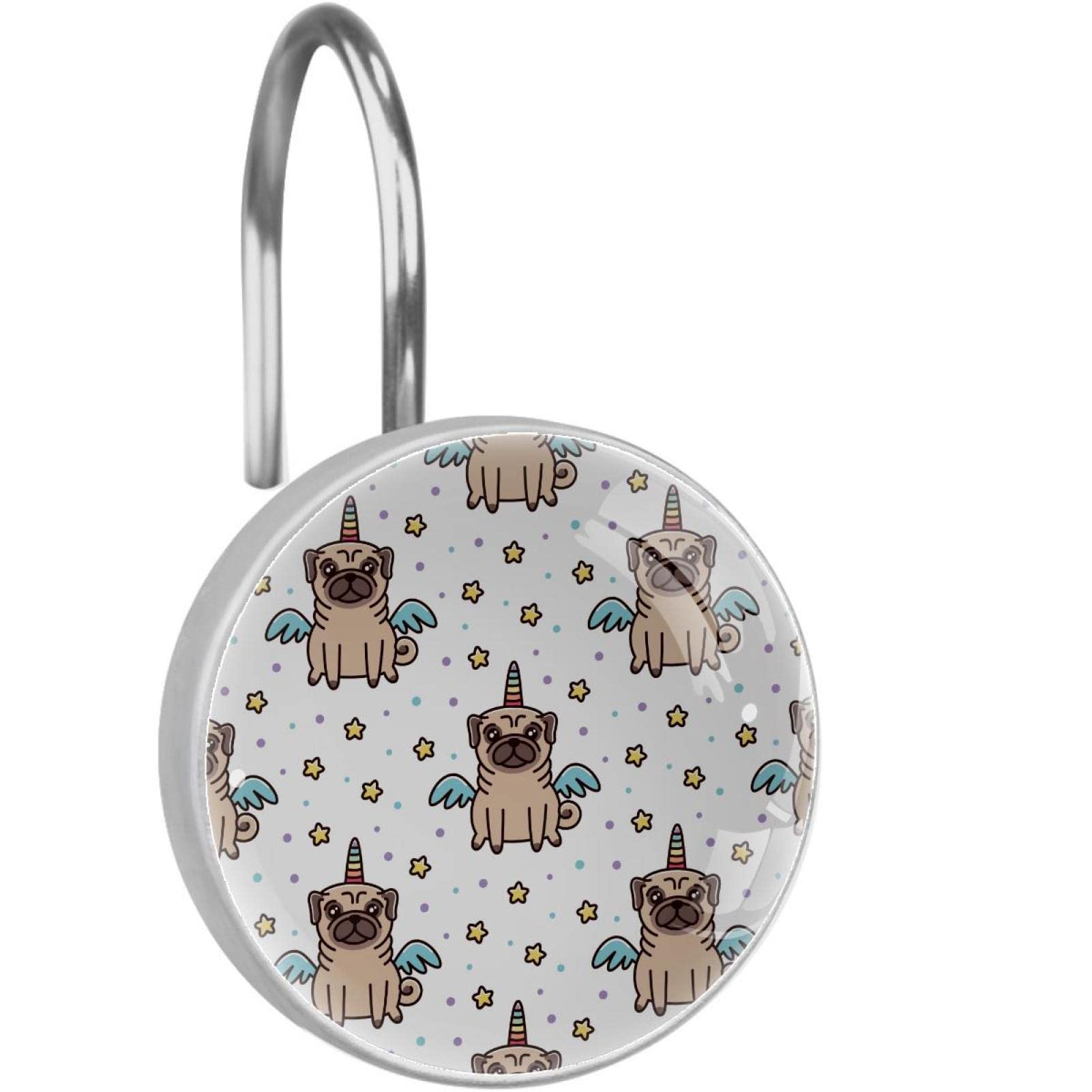 Anneaux de rideau de douche carlin antirouille salle de bain crochets acier inoxydable