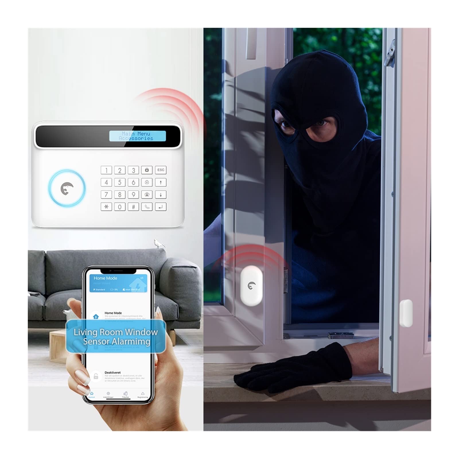 Alarmy domowe, S4 Plus Tuya Smart Control Wi -Fi/GSM Bezpieczeństwo 7pcs drzwi/czujnik okna domowy SMS System alarmowy dom domowy bezpieczeństwo domu
