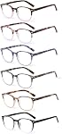 JM Reading Glasses for Women with Spring Hinge Square Reader Glasses Ladies | One Piece Nose Pads,Mix Color