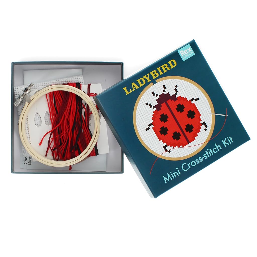 Rex London Red Mini Cross-Stitch Kit - Ladybird