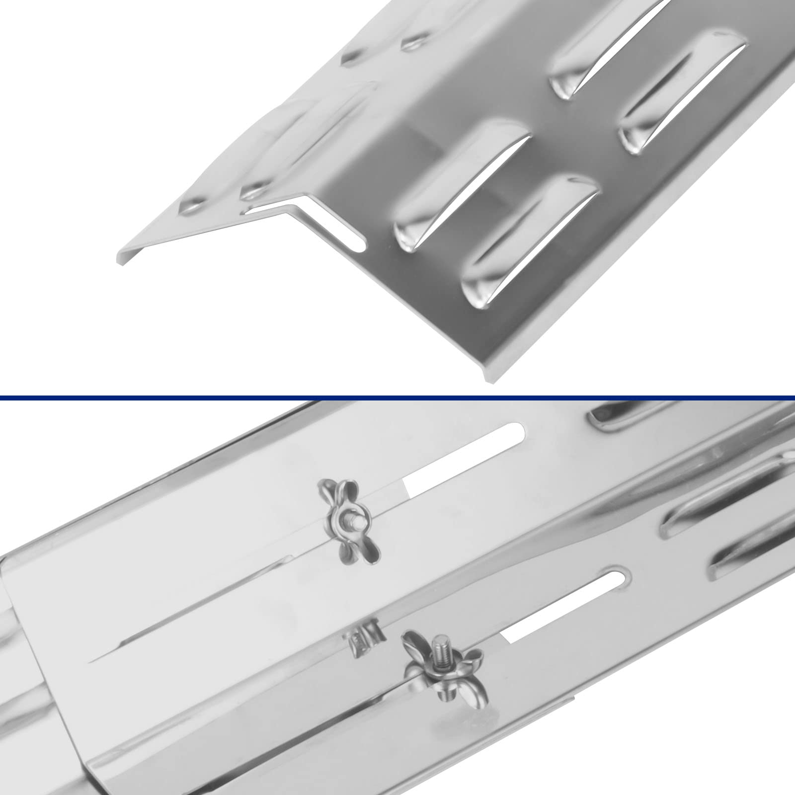 Copertura universale regolabile da 29 a 43 cm, distributore di fiamma in acciaio inox, per barbecue a gas Enders, Weber, Landmann, Burnhard, Charbroil