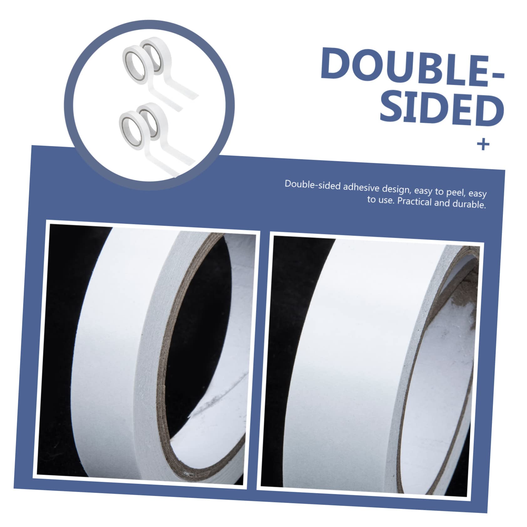 TEHAUX 20rollos Cinta Doble Cara De Alta Adhesión Para Manualidades y Cinta Resistente Para Decoración y Montaje