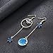 SUNSCSC Enamel Moon Star Earth Planet Drop Hook Earrings Long Pendant Dangle Jewelry for Woman (Long W757)