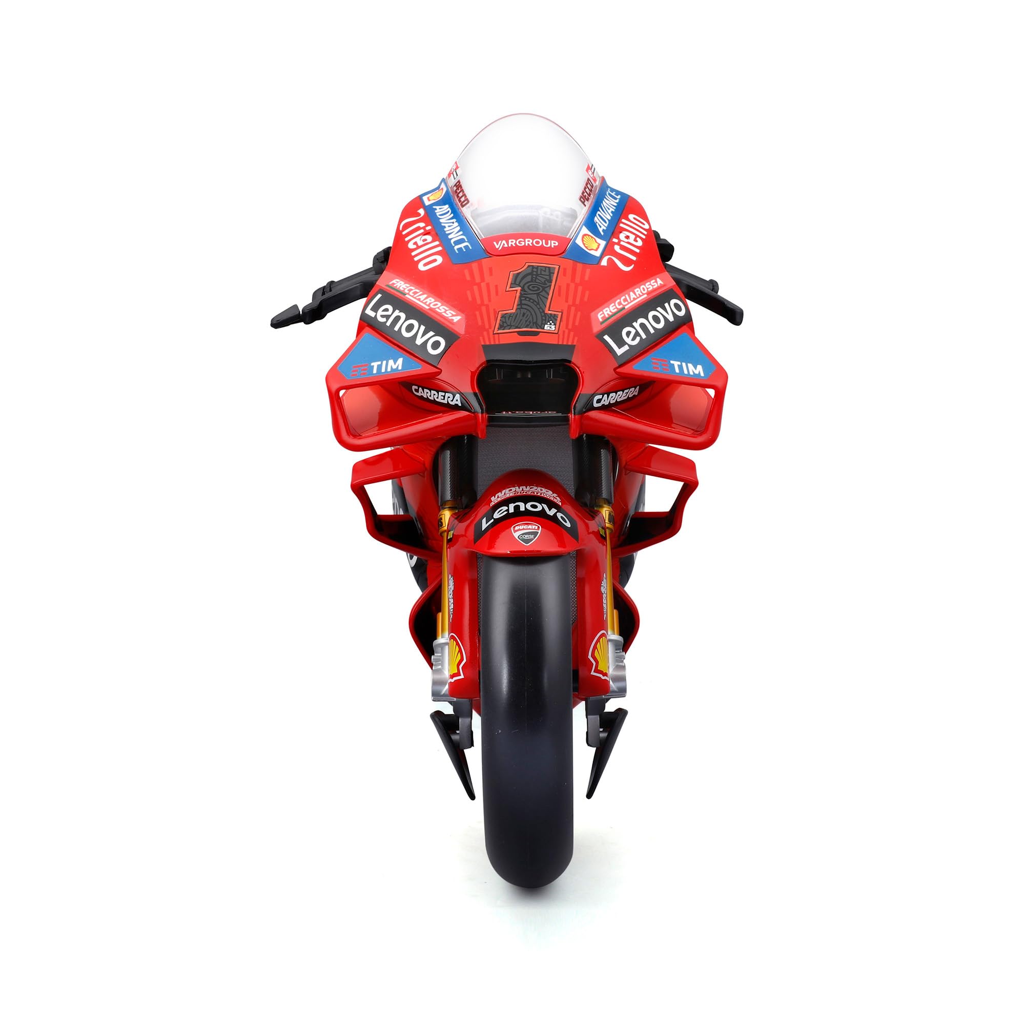 MAISTO Ducati Lenovo Moto GP Racing 2024#1 Francesco Bagnaia, rot - Modellmotorrad 1:6 Originalgetreues Sammlermotorrad Spielzeugmotorrad mit Lenkung & Präsentationsständer, ab 14 Jahren (532245)