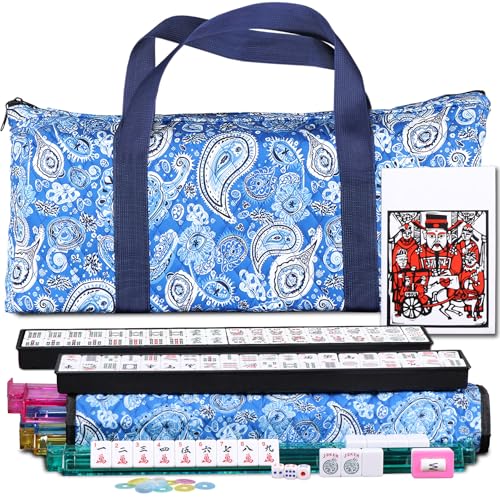 LEMY Juego de Mahjong Americano con 166 Fichas y Bolsa