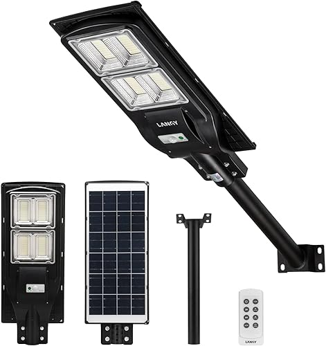 Miniatura 3 de Farola solar, farolas solares impermeables para exteriores, luces solares de estacionamiento, del atardecer al amanecer, con sensor de movimiento,