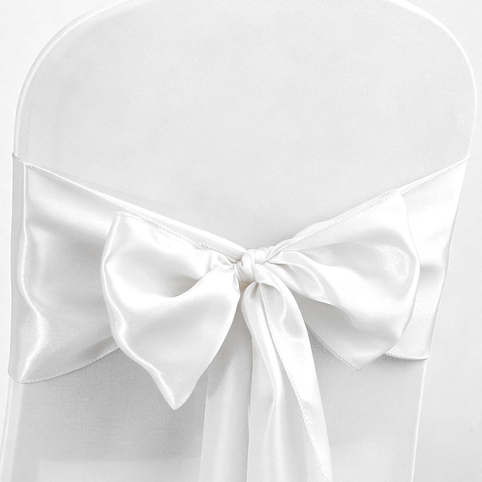 2 coprisedie bianche, universali, per matrimoni, con 2 fiocchi bianchi, lavabili rimovibili, elastici per sedie, per hotel, banchetti, feste e ristoranti