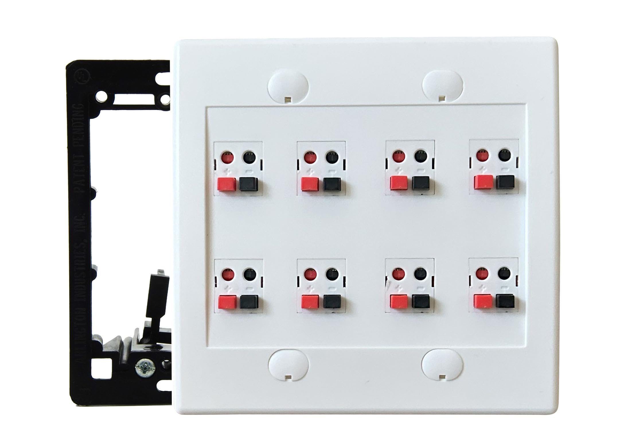 DIYTECH Premium 8 Speaker Wall Plate, Speaker Plug, Supports 8 Speaker Configurations, Speaker Port for Wall Speaker Wire, Speaker Wire in Wall, Wire