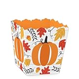 Big Dot of Happiness Fall Pumpkin - Party Mini Favor Boxes - Halloween or Thanksgiving Party Treat Candy Boxes - Set of 12