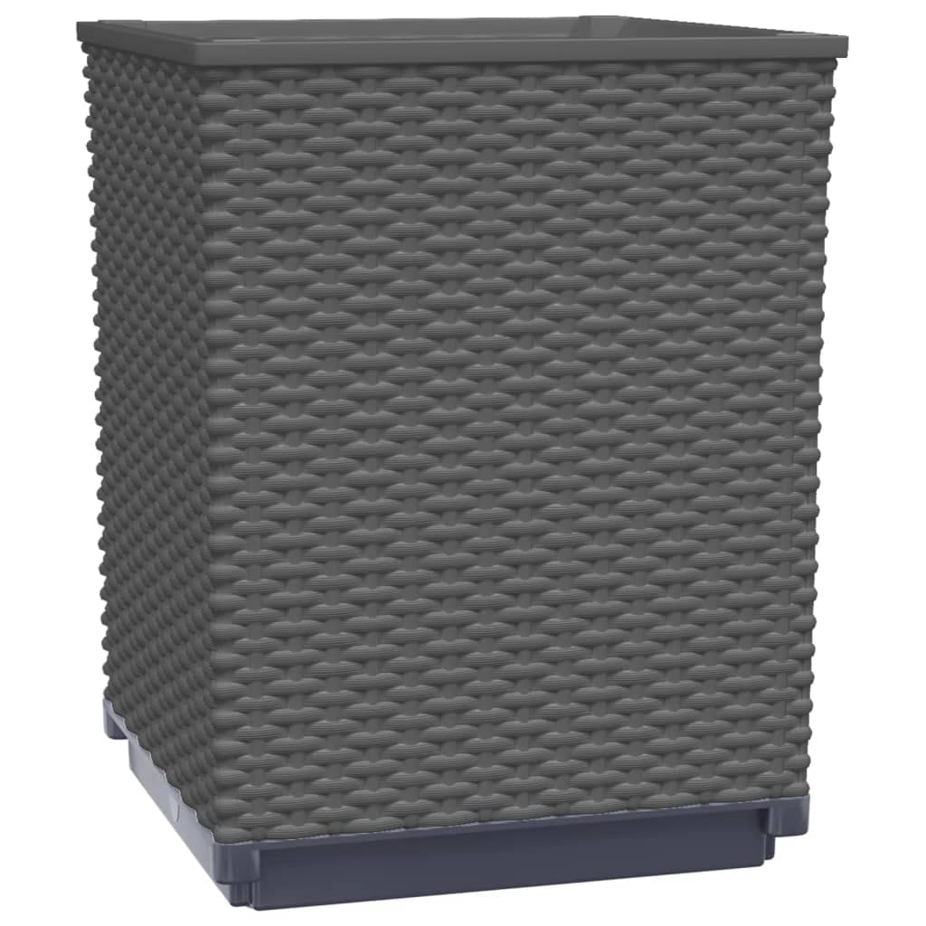 Donice 2 szt czarne 30x30x37 cm polipropylen do ogrodu balkonu tarasu dekoracyjne duże pojemniki na kwiaty warzywa zioła lekkie odporne na uderzenia do samodzielnego montażu