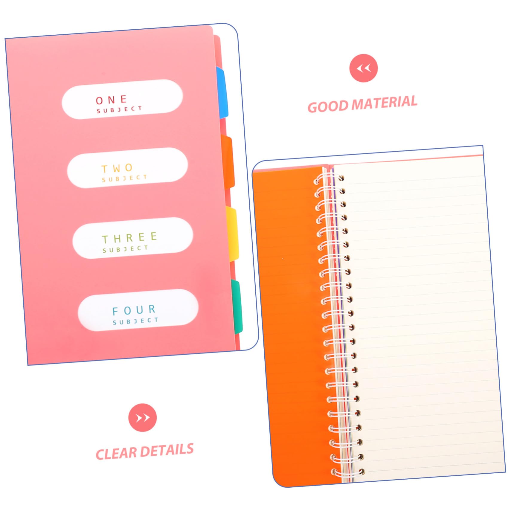 2 Stück Spiralblock Notizbuch Seiten Liniert Schreibheft Praktisches Notepad für Arbeit Büro Schüler Lehrer Organizer
