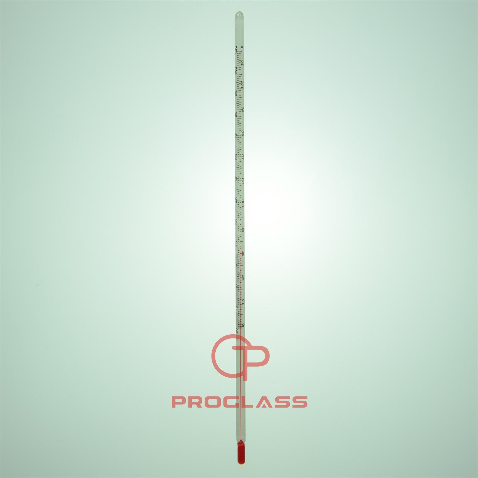 Proglass Glass Thermometer -20~200C,6mmOD,300mm Length,Clear