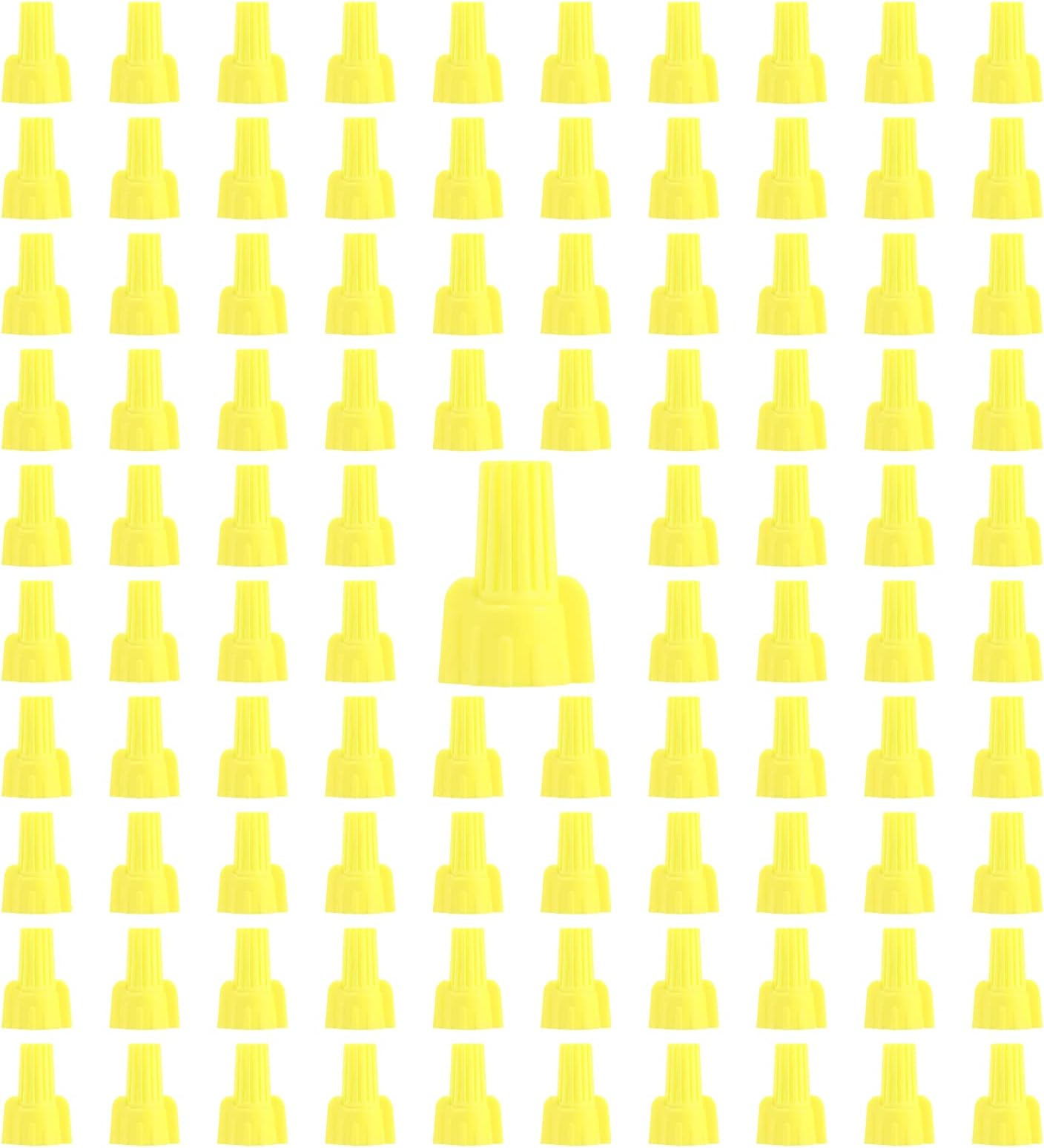 100pcs Winged Wire Nuts Connectors,Yellow 22-10 AWG Easy Twist-on Electrical Screw Wire Caps (P11 Yellow)