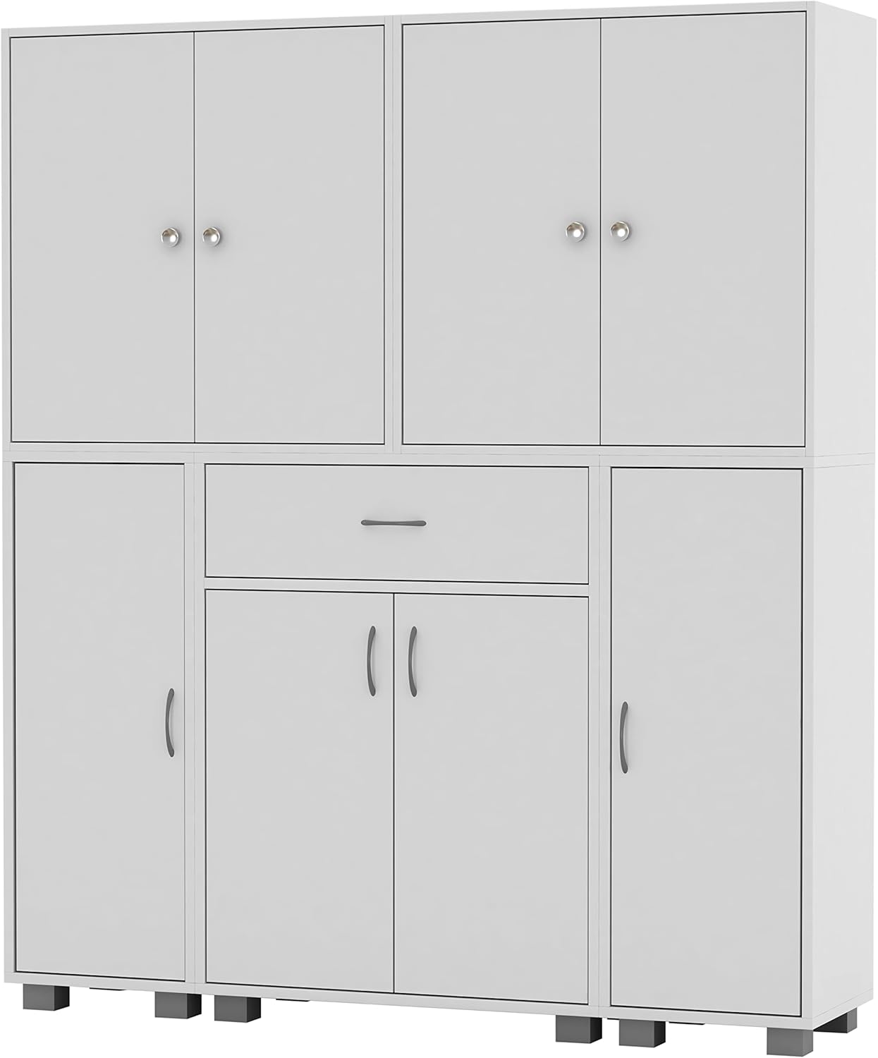 URBNLIVING Large Tall Freestanding Bookcase 12 Shelves 8 Doors 1 Drawer