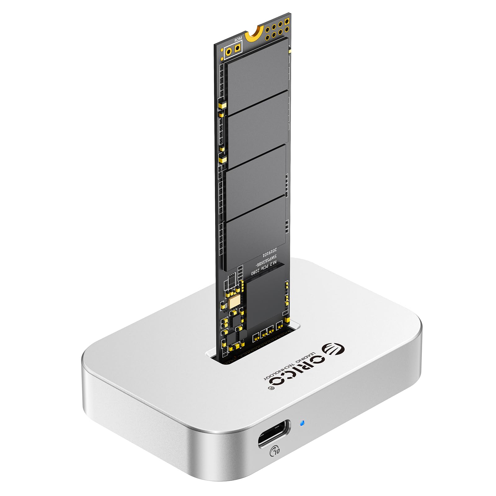 ORICO Carcasa Para SSD M.2 NVMe/SATA, Estación de Acoplamiento USB 3.2 Gen 2 para M.2, Adaptador Para SSD M.2 NVMe, Compatible con M.2 de 2230/2242/2260/2280/22110, Compatible con Windows/Mac OS/Linux
