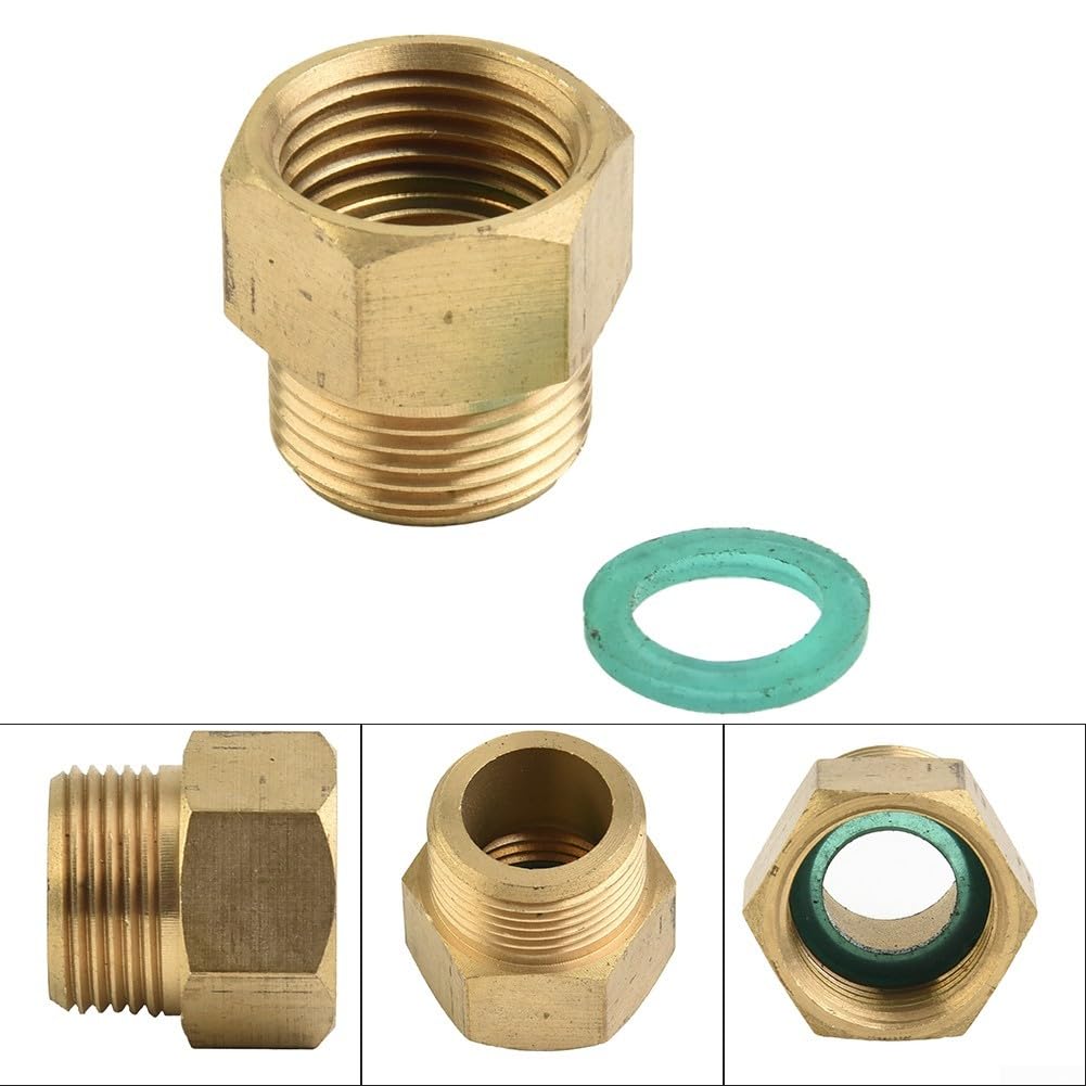 Adaptateur M22 x 1,5 vers G 1/2" femelle en laiton pour nettoyeur haute pression, lance de nettoyeur haute pression, max 400 bar