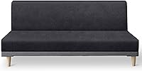 Vista 17 de molasofa Funda elástica similar a la piel para futón sin brazos, protector de muebles con parte inferior elástica, funda de futón suave y lavable