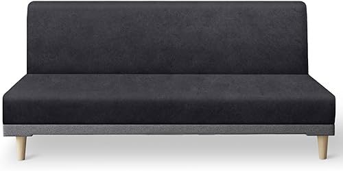 Miniatura 17 de molasofa Funda elástica similar a la piel para futón sin brazos, protector de muebles con parte inferior elástica, funda de futón suave y lavable