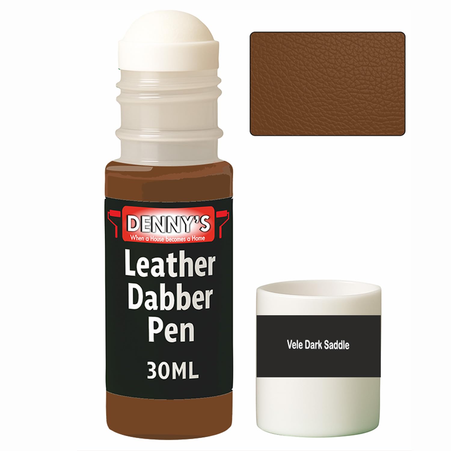 SCOOBYS PAINTS BACK IN THE MIX Leather Colour Restorer Recolouring Balm Repair Treatment for Faded & Worn Absorbent Leather Shoes, Boots, Jackets (68 Vele Dark Saddle, Dabber Pen 30ml)