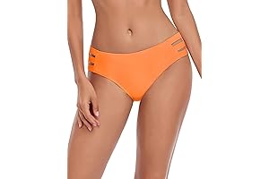 Women's Orange Bikini Bottoms for Full Coverage and Comfort
