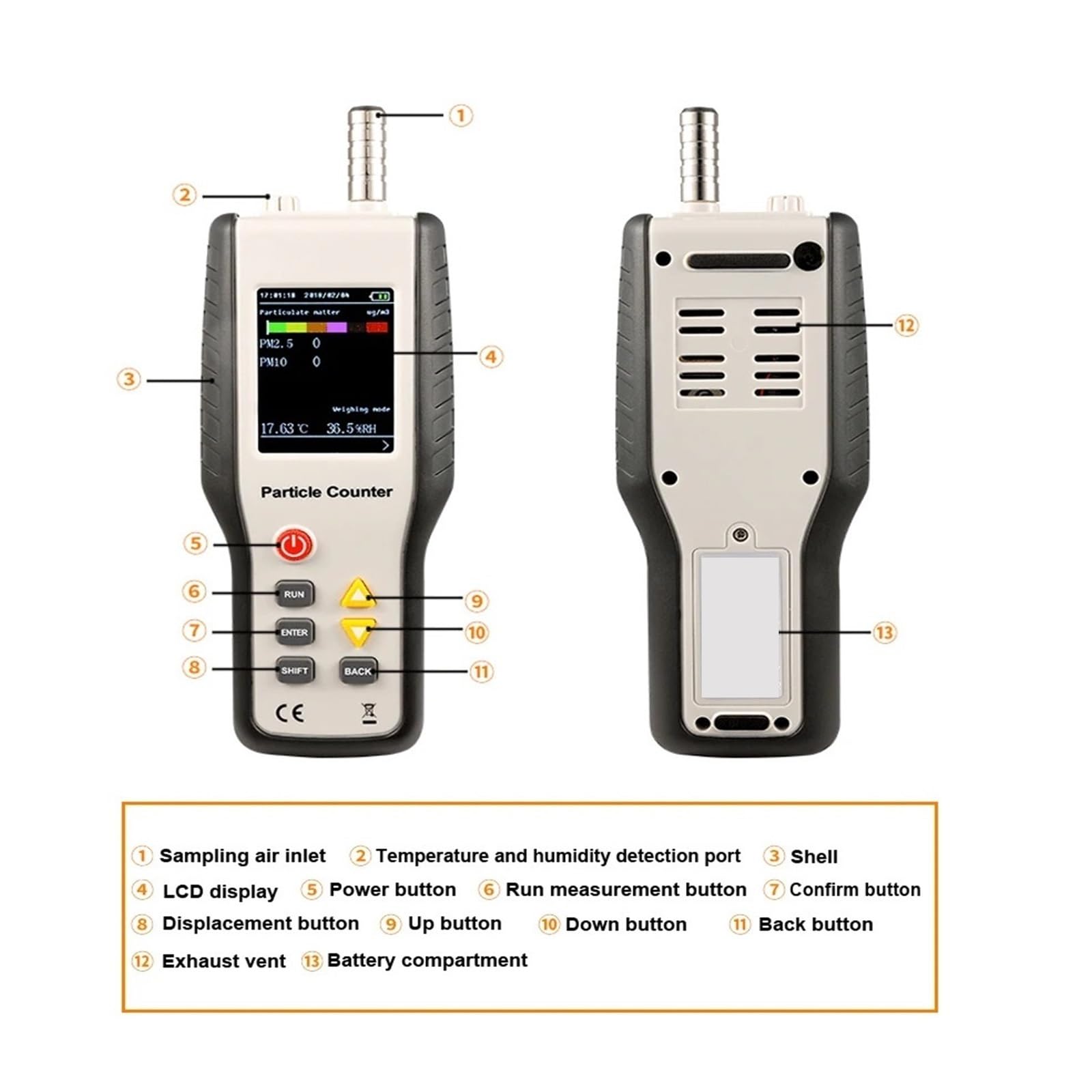 Luftqualitätsmonitor, Professioneller Tragbarer CCTV- und IP-Kamera-Testgerät | Mit Luftqualitäts-PM2,5-Partikelzähler für CCTV- und IP-Kameratests.