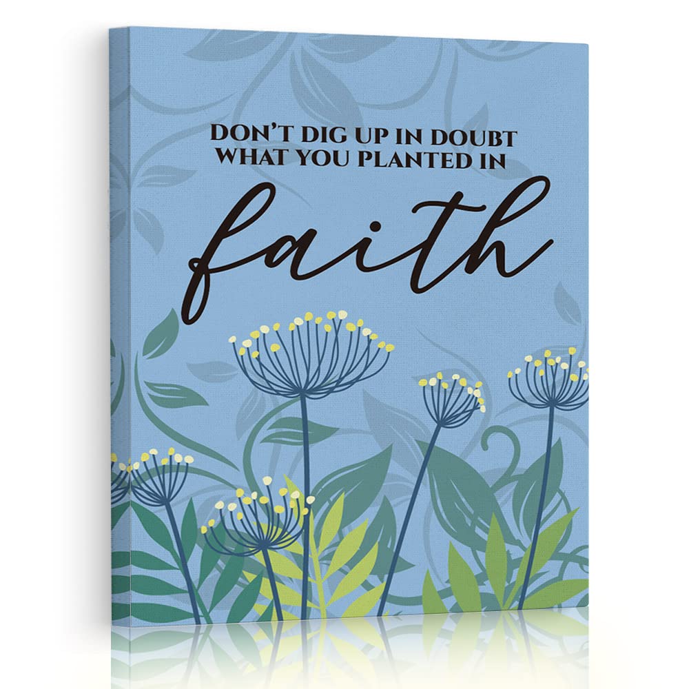 Inspirational Religious Canvas Wall Art Framed Christian Painting Decor, What You Planted in Faith, Bible Verse Scripture Quotes Art Print for Home Bedroom Kitchen Wall Decoration 12"x15"