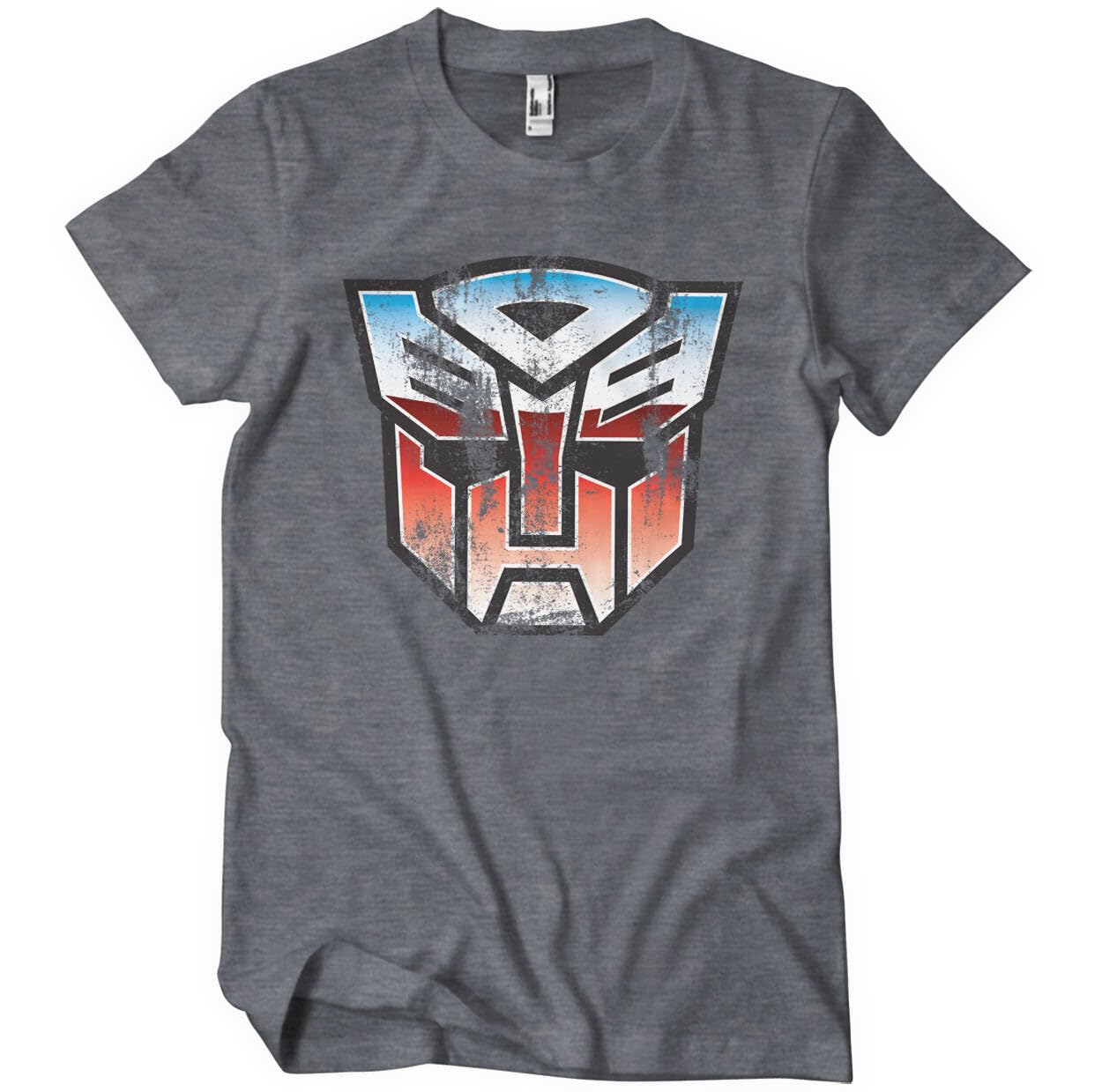 Transformers Officially Licensed Distressed Autobot Shield Mens T-Shirt (Dark-Heather), Small