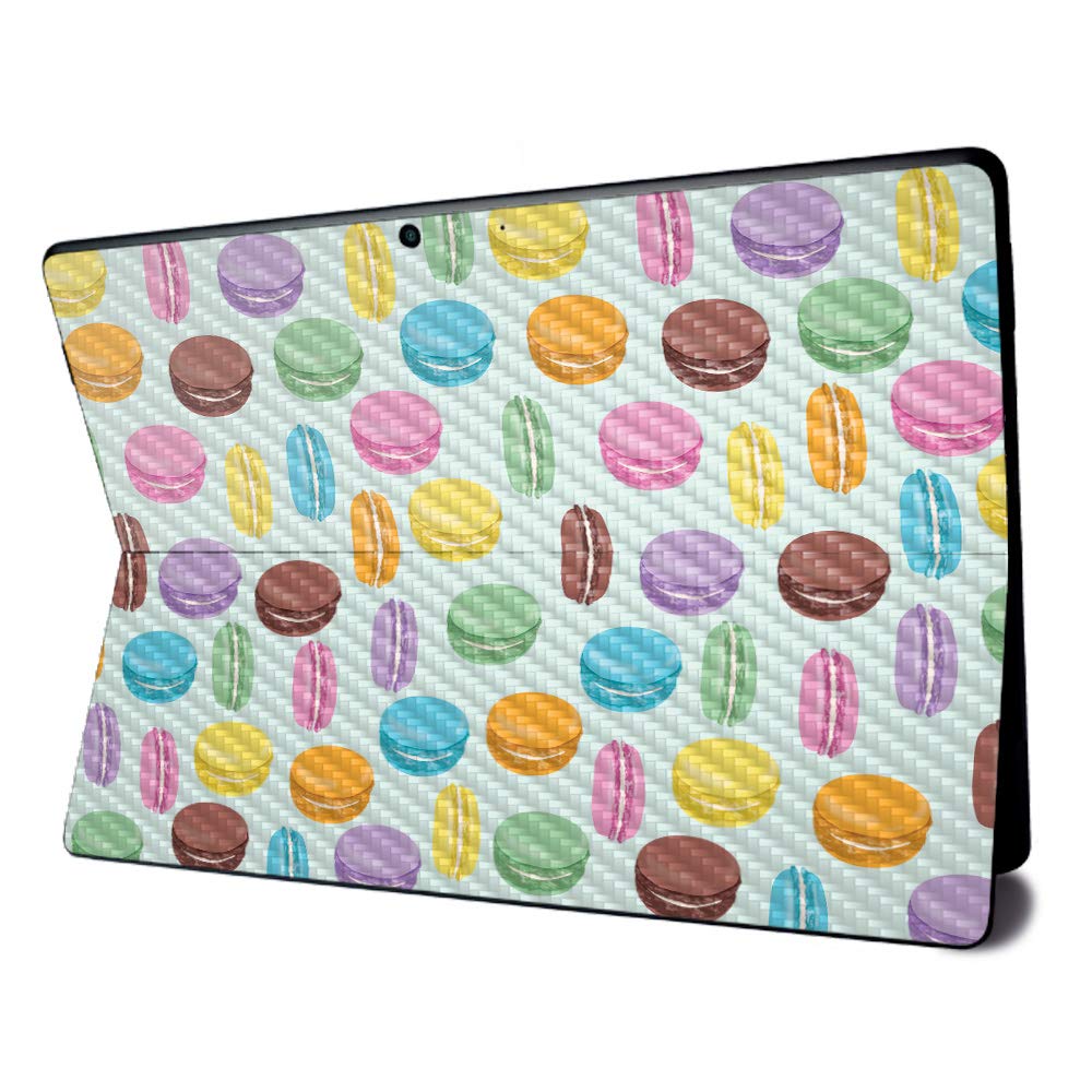 MightySkins Carbon Fiber Skin for Microsoft Surface Pro X - Macarons | Textured Carbon Fiber Finish | Easy to Apply, Remove, and Change Styles | Made in The USA