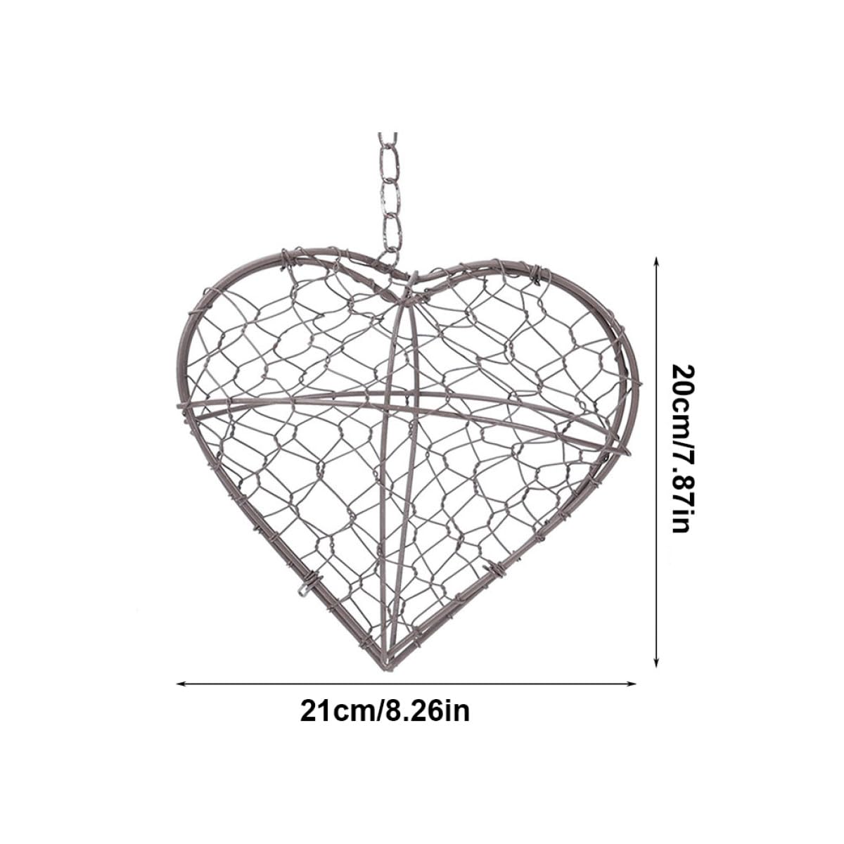 BESTonZON 2 Pezzi Fioriere Sospese a Forma di Cuore in Ferro Argento per Decorazione Interni e Giardino per Piante Verdi Fresche